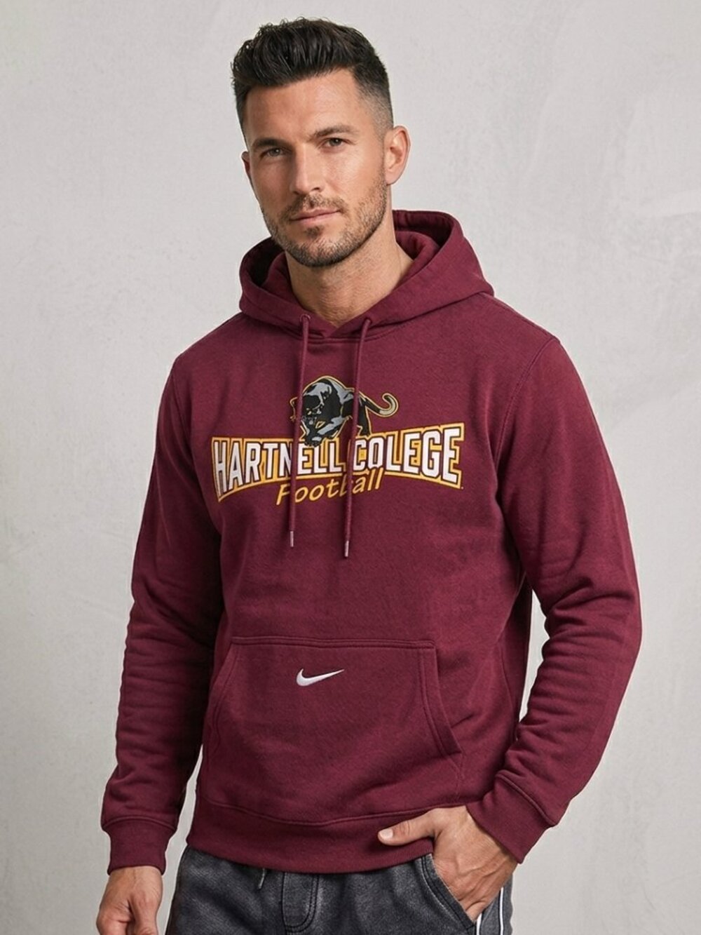 Nike Sweatshirt XL Hartnell College Football Maroon Crewneck Hoodie
